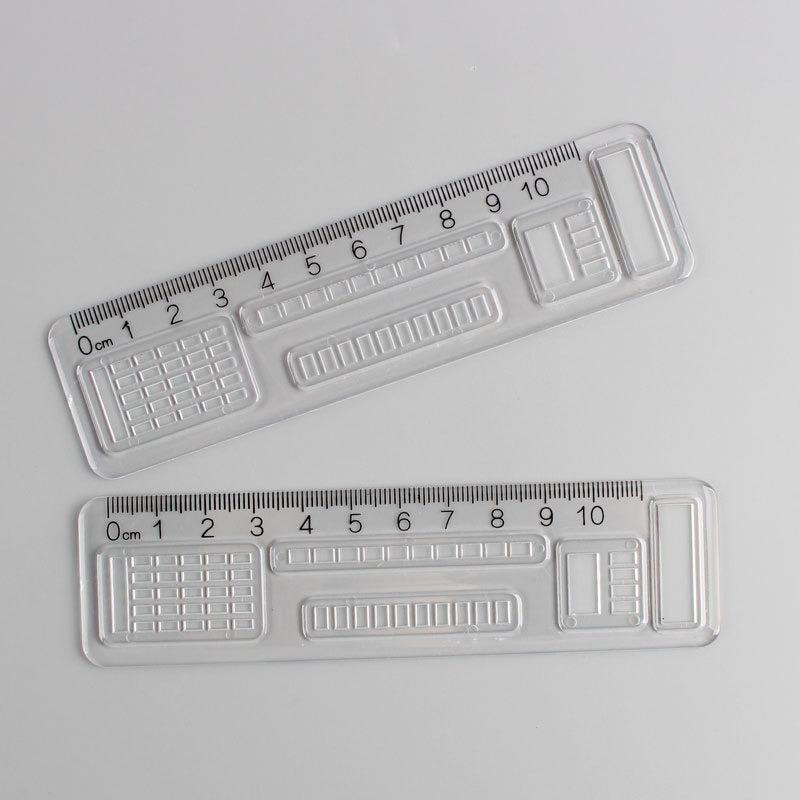 1pc Transparent Acrylic Ruler Straight Ruler for School Office Exams