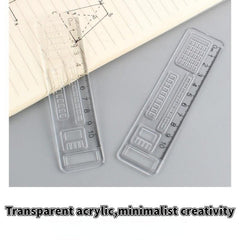 1pc Transparent Acrylic Ruler Straight Ruler for School Office Exams