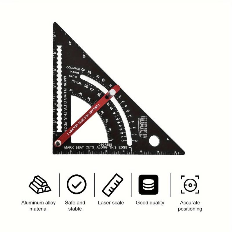Adjustable Triangle Ruler Aluminum Alloy Carpenter Square Layout Tool