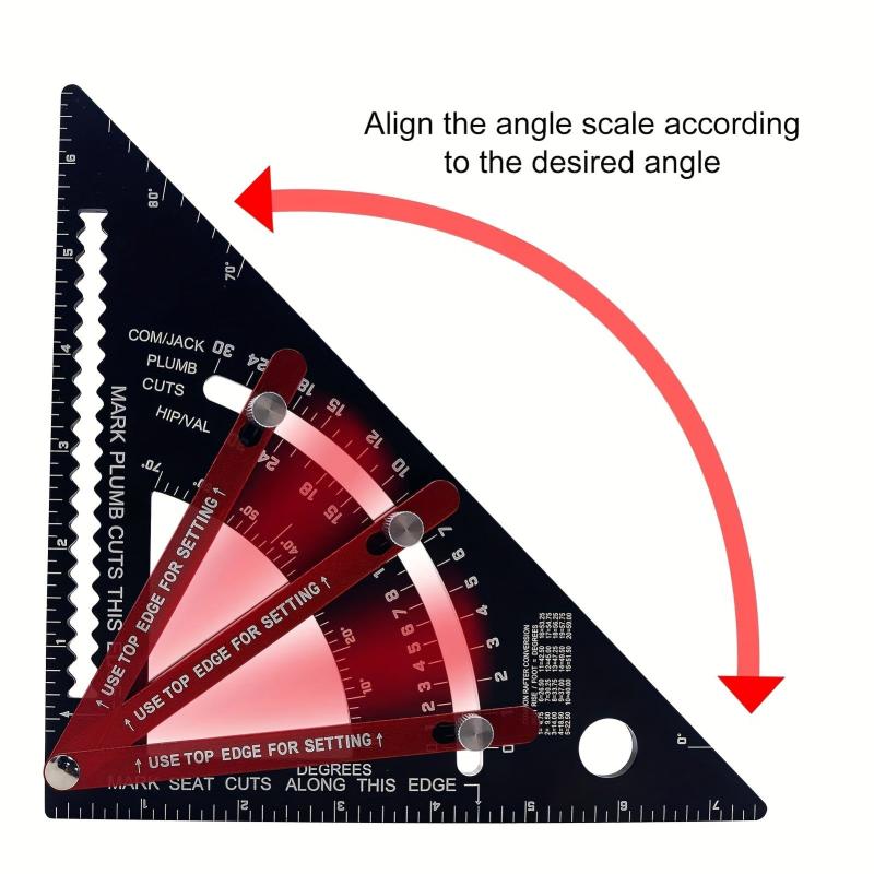 Adjustable Triangle Ruler Aluminum Alloy Carpenter Square Layout Tool