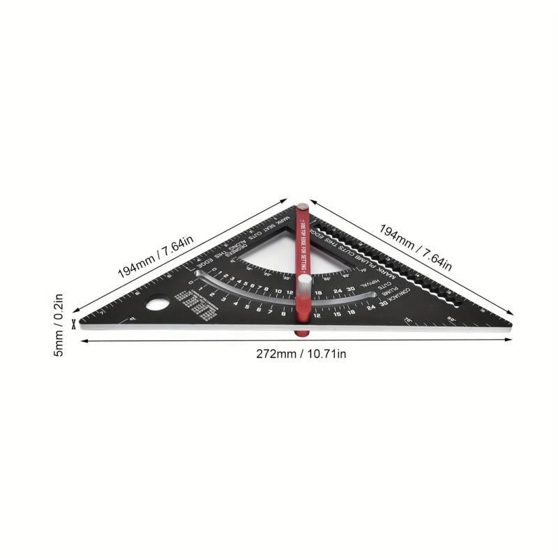 Adjustable Triangle Ruler Aluminum Alloy Carpenter Square Layout Tool