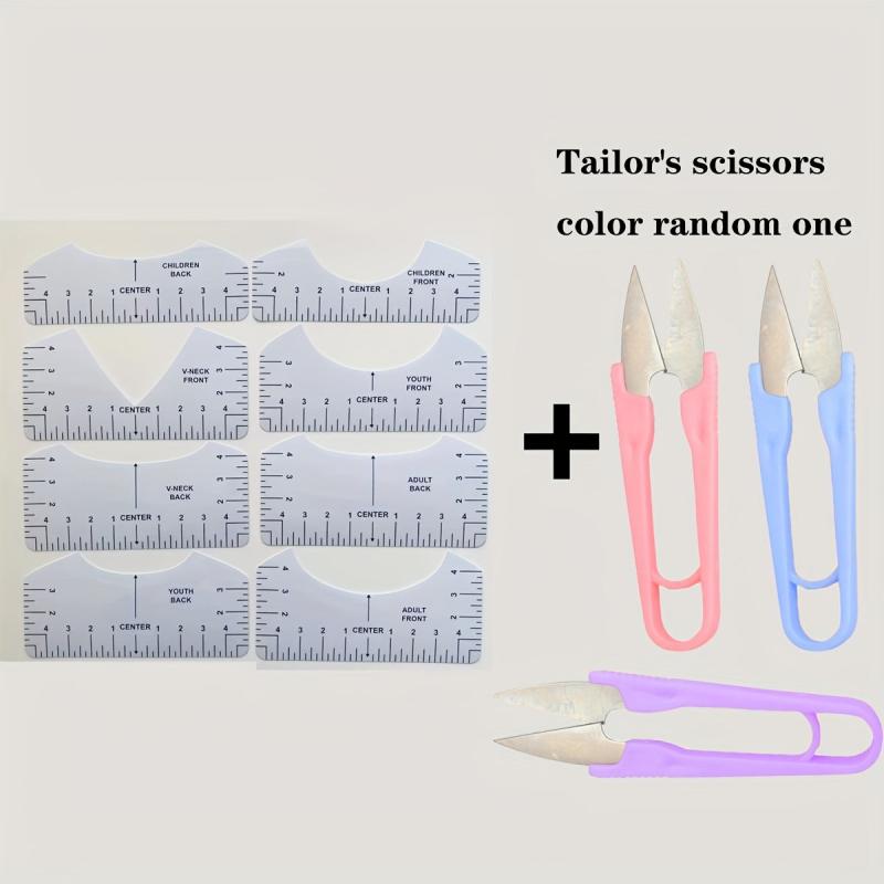 9pcs Set Soft Tape Measure T Shirt Ruler Guide for Perfect Alignment HTV