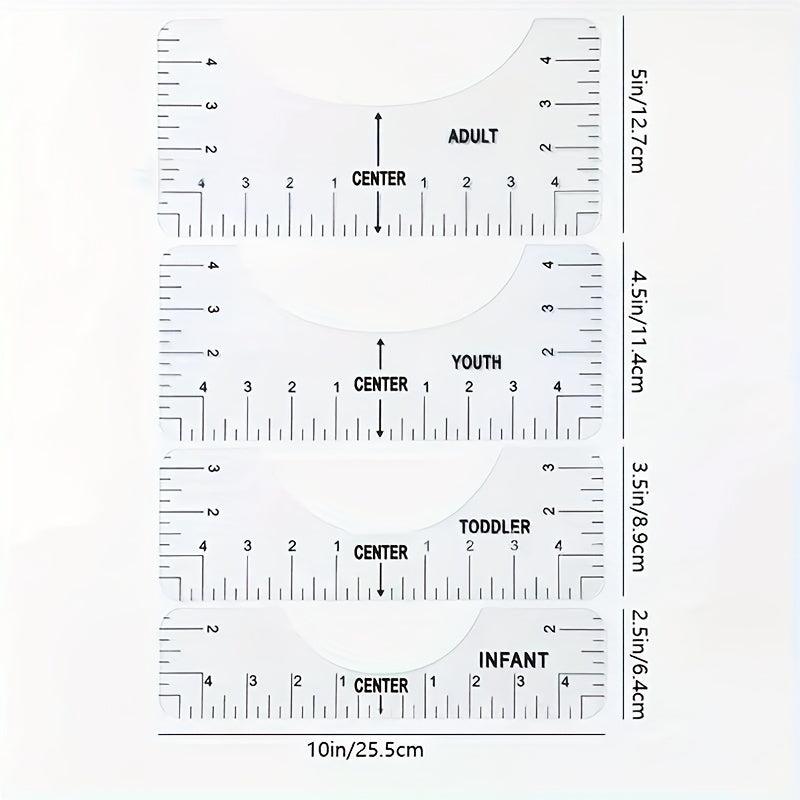 9pcs Set Soft Tape Measure T Shirt Ruler Guide for Perfect Alignment HTV