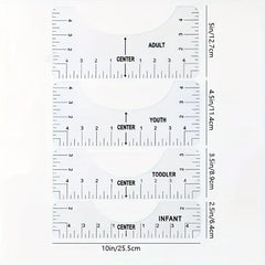9pcs Set Soft Tape Measure T Shirt Ruler Guide for Perfect Alignment HTV