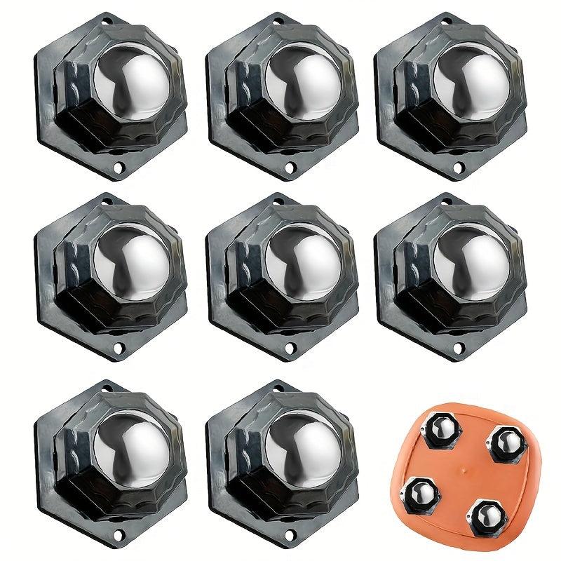 8pcs Adhesive Ball Universal Pulley No Punching Casters