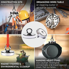 1pc 42mm Rare Earth Magnet Fishing Heavy Duty Magnets with Eyebolt