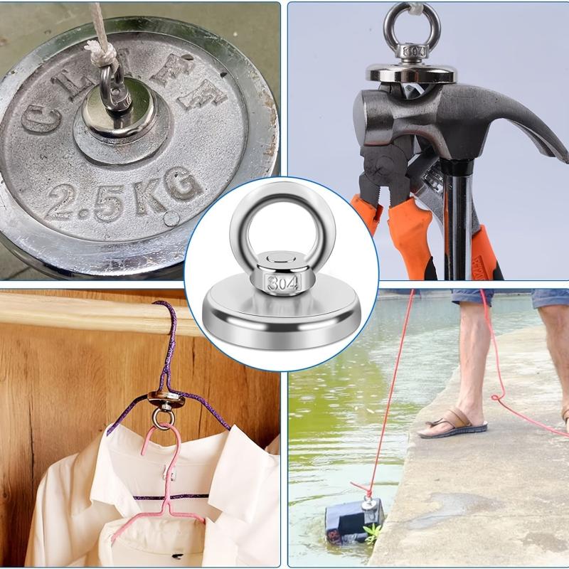 1pc 42mm Rare Earth Magnet Fishing Heavy Duty Magnets with Eyebolt