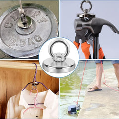 1pc 42mm Rare Earth Magnet Fishing Heavy Duty Magnets with Eyebolt