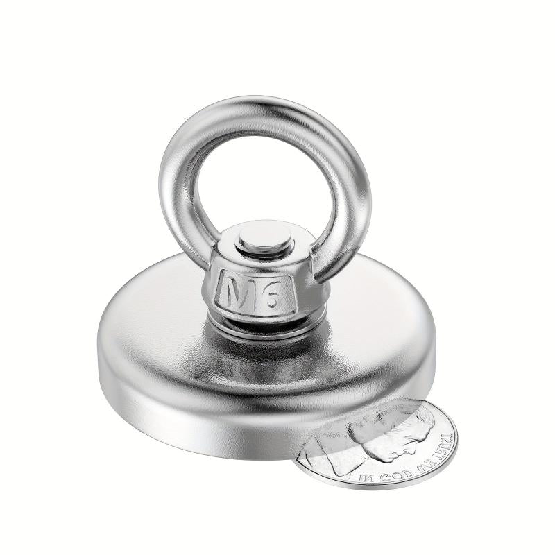 1pc 42mm Rare Earth Magnet Fishing Heavy Duty Magnets with Eyebolt