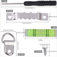 252pcs Metal D Ring Hanging Hooks Set for Photos & Frames