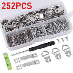 252pcs Metal D Ring Hanging Hooks Set for Photos & Frames