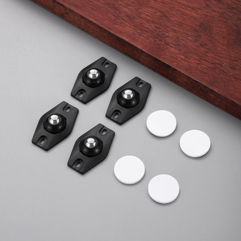 4pcs Universal Wheel Transparent Pulley Storage Box Bottom Roller