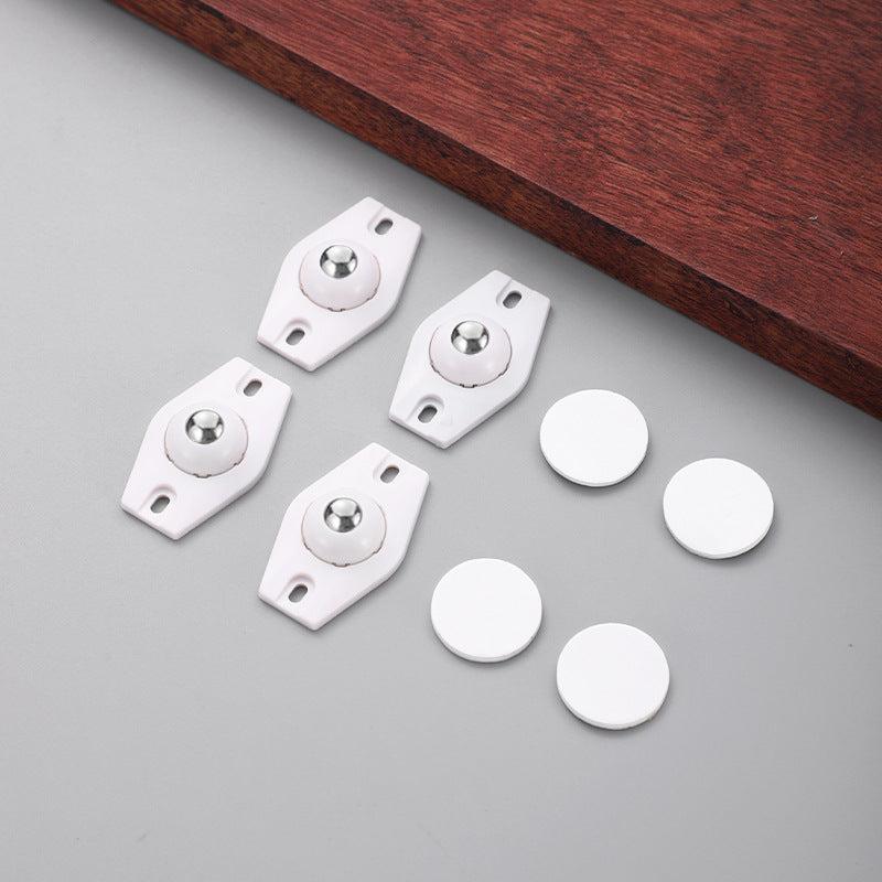4pcs Universal Wheel Transparent Pulley Storage Box Bottom Roller