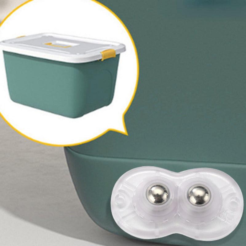 4pcs Universal Wheel Transparent Pulley Storage Box Bottom Roller
