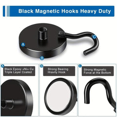 36KG Magnetic Hook Heavy Duty Neodymium Magnet Hooks for Curtain Home Kitchen