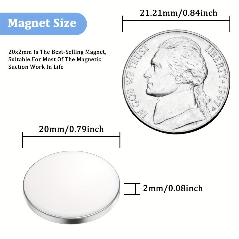 6pcs Neodymium Magnets 20mm X 2mm for Office Refrigerator