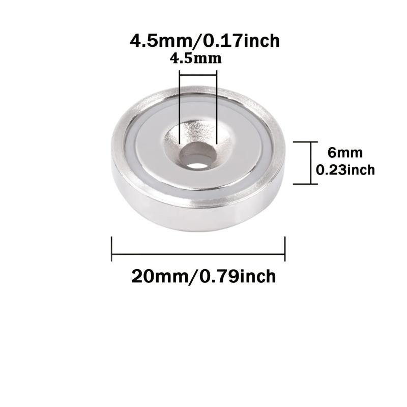 16pcs Neodymium Magnets 20mm Rings w/ Holes & Screws for Kitchen Tools