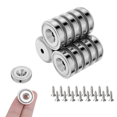 16pcs Neodymium Magnets 20mm Rings w/ Holes & Screws for Kitchen Tools