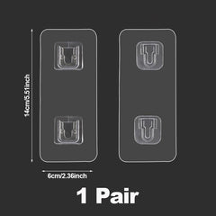 Set of 2 Double Sided Wall Hooks, 13.2lbs Capacity
