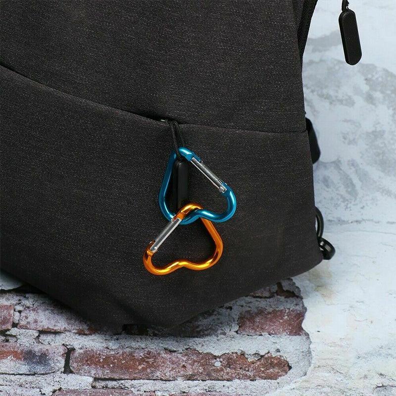 3pcs Heart Shaped Carabiner Key Chain Clip Set - Outdoor Travel Hanging