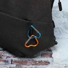3pcs Heart Shaped Carabiner Key Chain Clip Set - Outdoor Travel Hanging