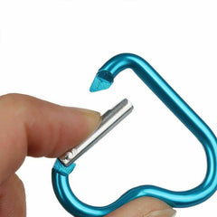 3pcs Heart Shaped Carabiner Key Chain Clip Set - Outdoor Travel Hanging