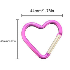 3pcs Heart Shaped Carabiner Key Chain Clip Set - Outdoor Travel Hanging