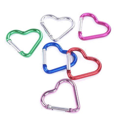 3pcs Heart Shaped Carabiner Key Chain Clip Set - Outdoor Travel Hanging