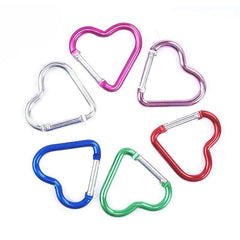 3pcs Heart Shaped Carabiner Key Chain Clip Set - Outdoor Travel Hanging