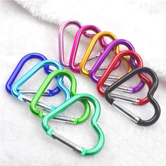 3pcs Heart Shaped Carabiner Key Chain Clip Set - Outdoor Travel Hanging