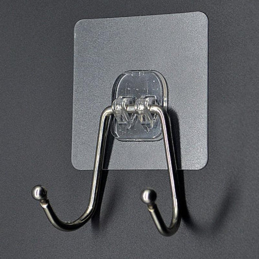 Large Adhesive Hooks Wall Hooks Damage Waterproof Heavy Duty Double Hooks