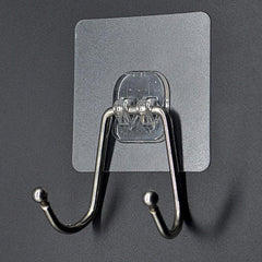 Large Adhesive Hooks Wall Hooks Damage Waterproof Heavy Duty Double Hooks