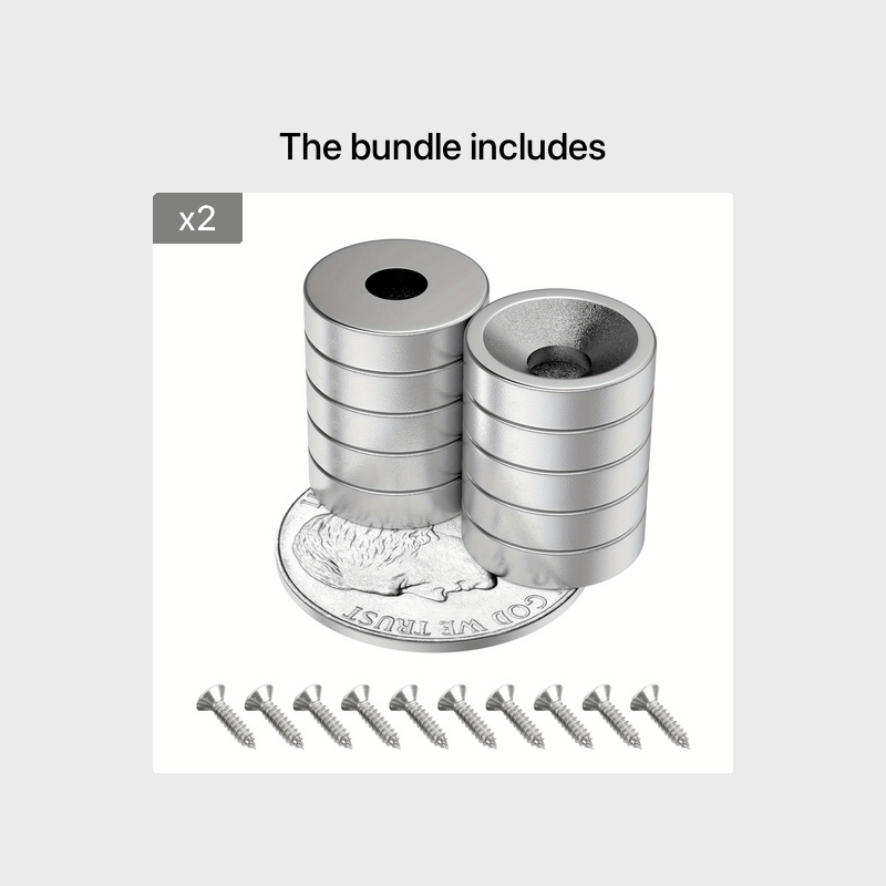 10pcs Neodymium Magnets w/ Holes Heavy Duty Round Small Magnets for Cabinets