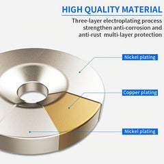 10pcs Neodymium Magnets w/ Holes Heavy Duty Round Small Magnets for Cabinets