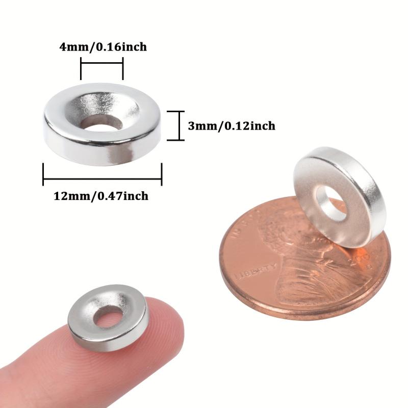 10pcs Neodymium Magnets w/ Holes Heavy Duty Round Small Magnets for Cabinets