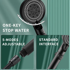 High Pressure Shower Head with Hose Water Saving