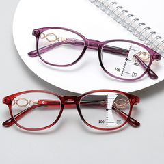 Progressive Multifocal Women Anti Light Eyeglasses Diopter 1.0-4.0