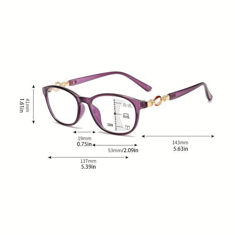 Progressive Multifocal Women Anti Light Eyeglasses Diopter 1.0-4.0