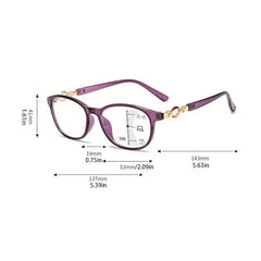 Progressive Multifocal Women Anti Light Eyeglasses Diopter 1.0-4.0