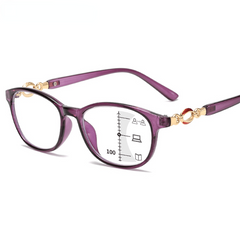 Progressive Multifocal Women Anti Light Eyeglasses Diopter 1.0-4.0