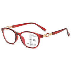 Progressive Multifocal Women Anti Light Eyeglasses Diopter 1.0-4.0