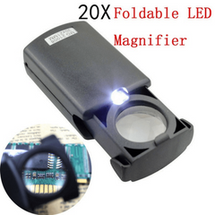 3-in-1 Foldable 30x45x60 LED UV Lighted Magnifier Jewelers Loupe Loop