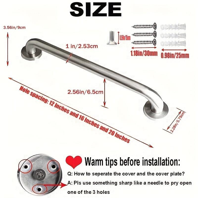 1pc Shower Grab Bar Stainless Steel Safety Grab Bar Handle Bathroom Balance Bar