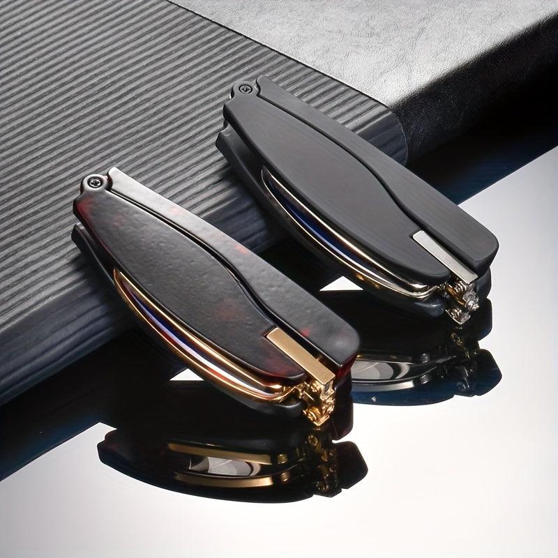 Folding Reading Glasses Men Unisex Telescopic Leg Portable Zipper Bag