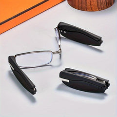 Folding Reading Glasses Men Unisex Telescopic Leg Portable Zipper Bag