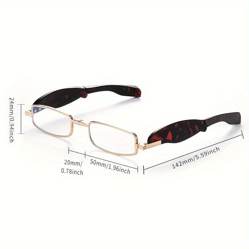 Folding Reading Glasses Men Unisex Telescopic Leg Portable Zipper Bag