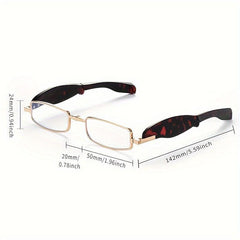 Folding Reading Glasses Men Unisex Telescopic Leg Portable Zipper Bag