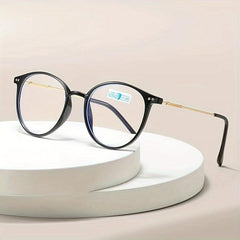 Retro Round Blackout Reading Glasses Women's Computer Glasses