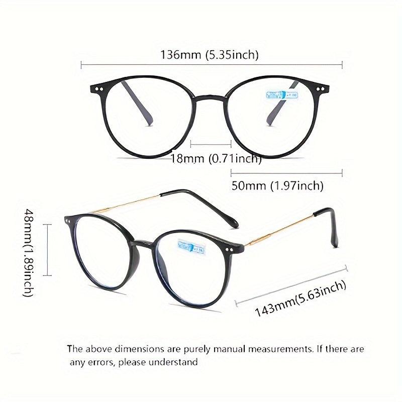 Retro Round Blackout Reading Glasses Women's Computer Glasses