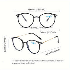 Retro Round Blackout Reading Glasses Women's Computer Glasses